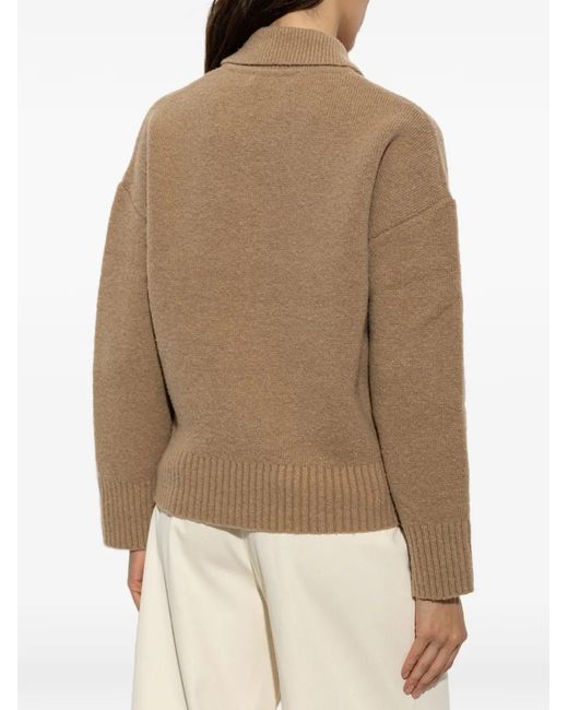 AMI Natural Ami De Coeur Polo Sweater