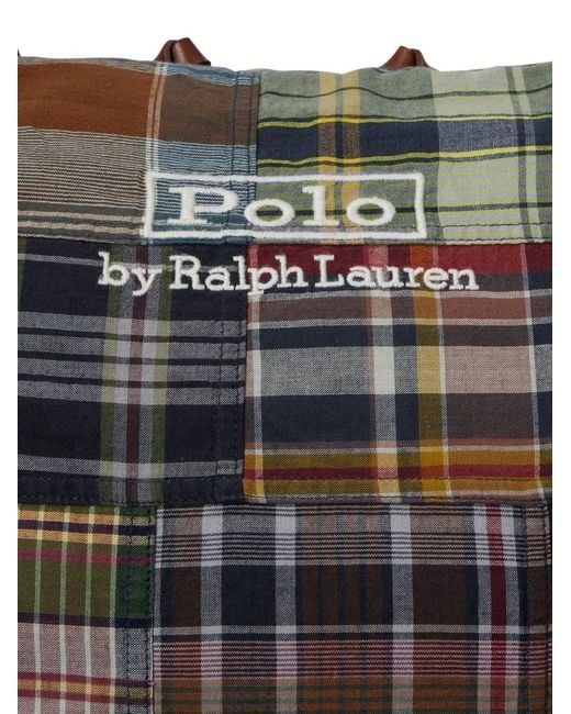 Polo Ralph Lauren Blue Patchwork-Patten Holdall for men