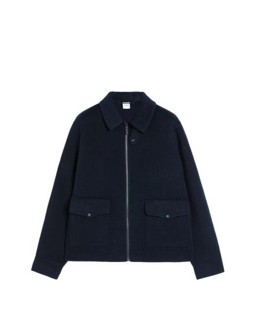 Aspesi Blue Zip-Up Wool Jacket for men