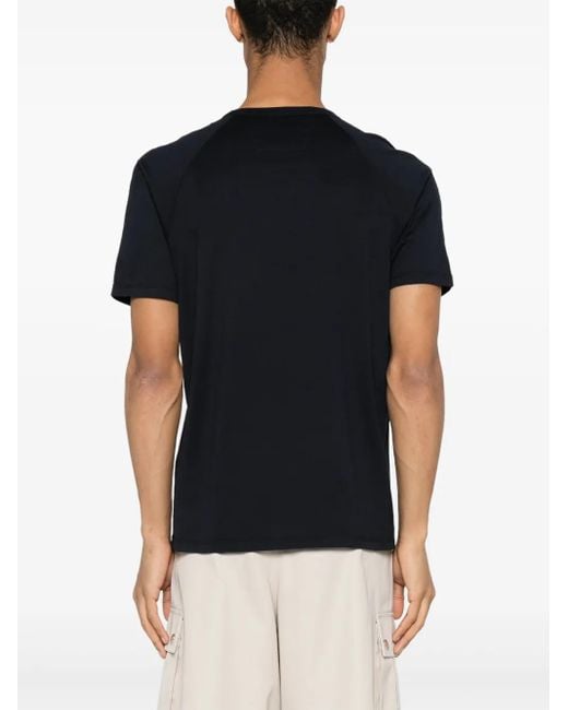 C P Company Black 70/2 Mercerized Jersey Logo T-Shirt for men