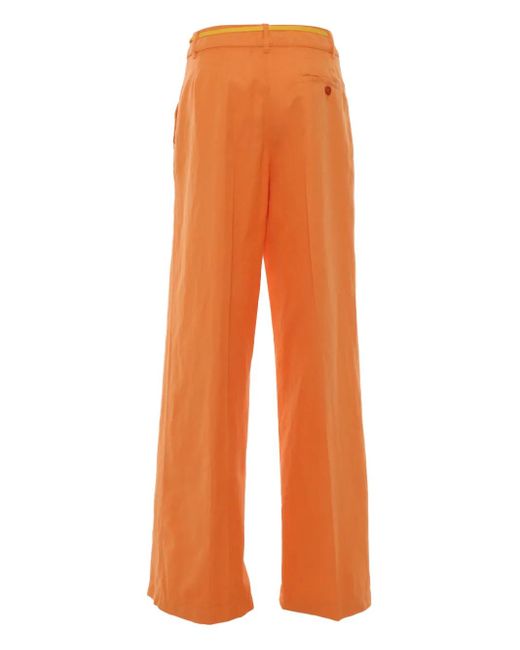 Aspesi Orange Drawstring-Waist Straight Trousers