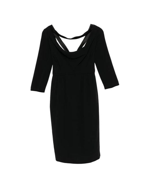 DSquared² Black Cowl-Neck Three-Quarter-Sleeve Dress