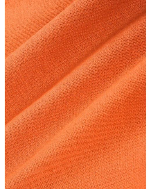 Sporty & Rich Orange Serif Cotton Polo Top