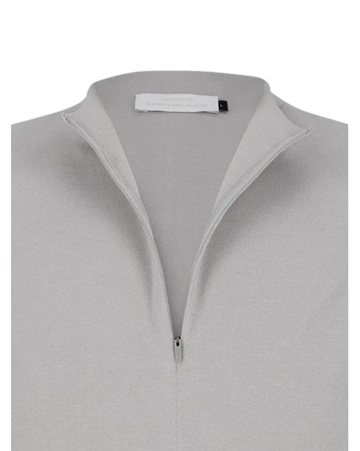 Amomento Gray Zip-Up Knit for men