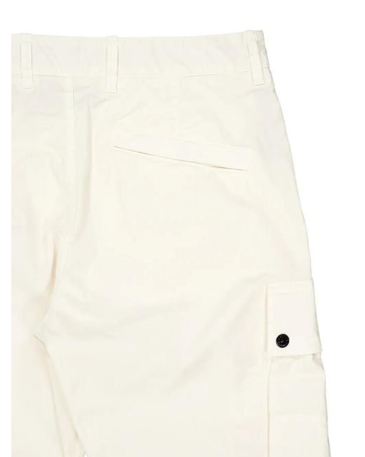 Stone Island Natural L100019 Stretch-Organic-Cotton Twill Shorts for men