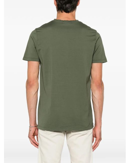 Jeordie's Green Raw-Edge Cotton T-Shirt for men