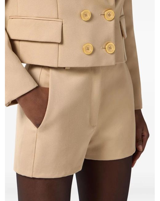 Elisabetta Franchi Natural Button Gabardine Shorts