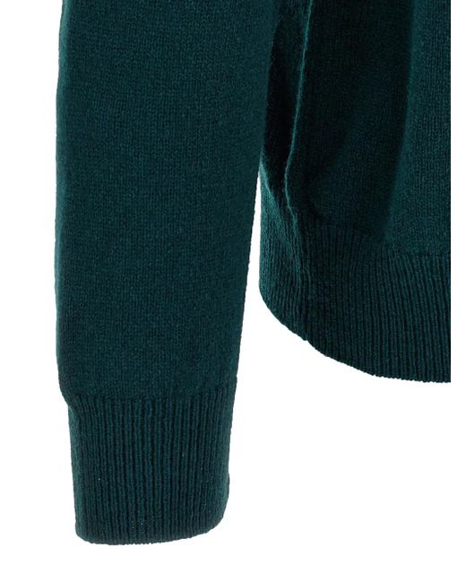 Zanone Green Crew-Neck Wool Sweater for men