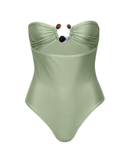 Baobab Green Tika Ring-Detail Cutout Swimsuit