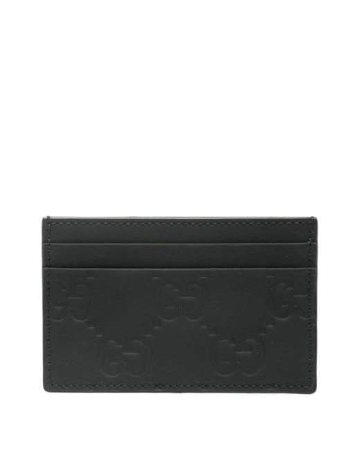 Gucci Black GG Supreme Leather Card Holder for men