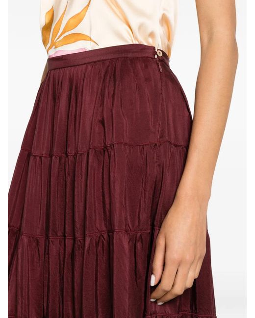 Forte_forte Purple Tiered Maxi Skirt