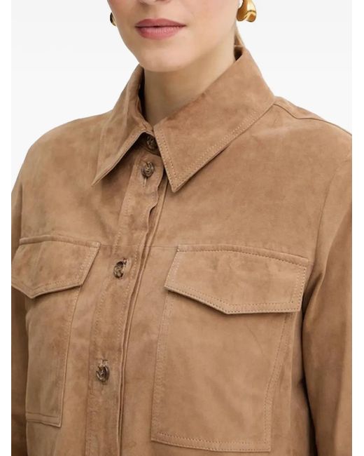Marella Natural Suede Button-Up Jacket