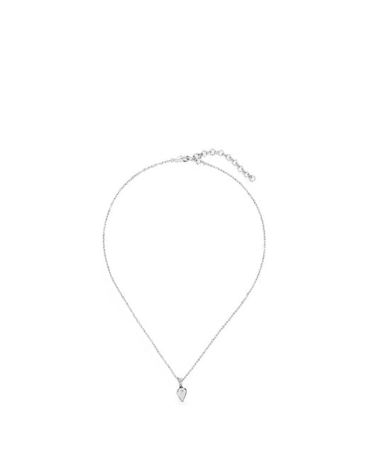 Yoj White Heart-Pendant Cable-Link Necklace