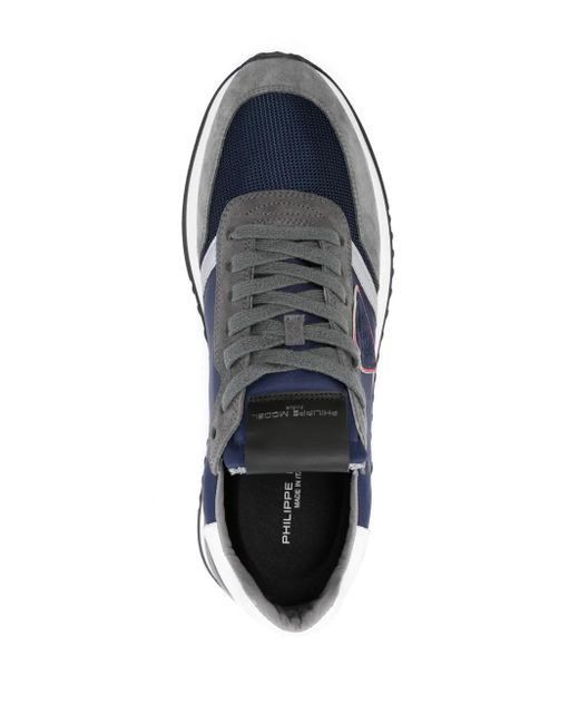 Philippe Model Blue Nylon Suede Tropez Sneakers for men