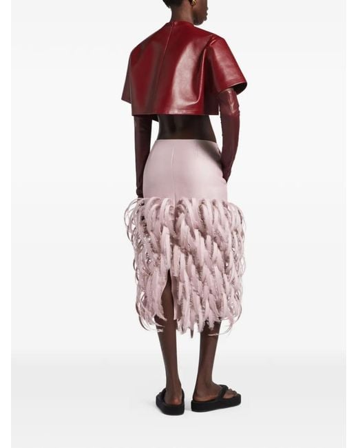 Balenciaga Purple Short-Sleeve Leather T-Shirt