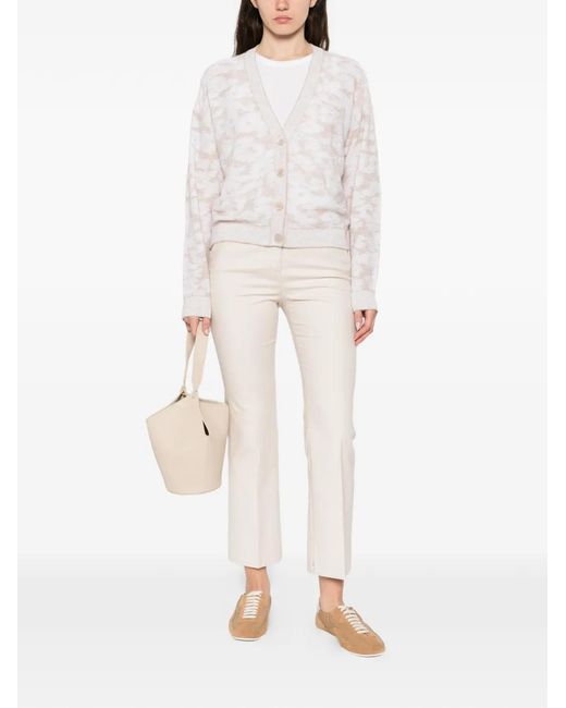 Peserico White Pantalon À Ourlet Fendu