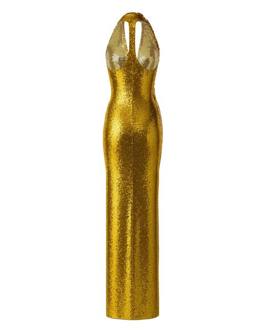 The New Arrivals Ilkyaz Ozel Metallic Olympia Sequin-Embellishment Maxi Dress