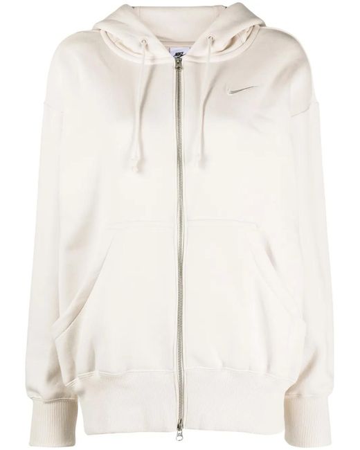 Nike Natural Phoenix Logo-Embroidered Zip-Up Hoodie