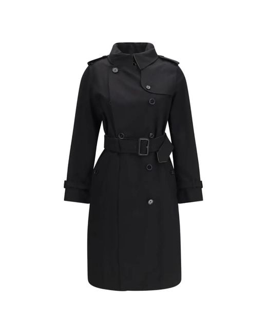 Burberry Black Long Gabardine Lakefield Trench Coat