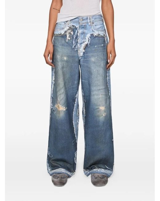 Acne Blue Trompe L'Oeil Denim Jeans