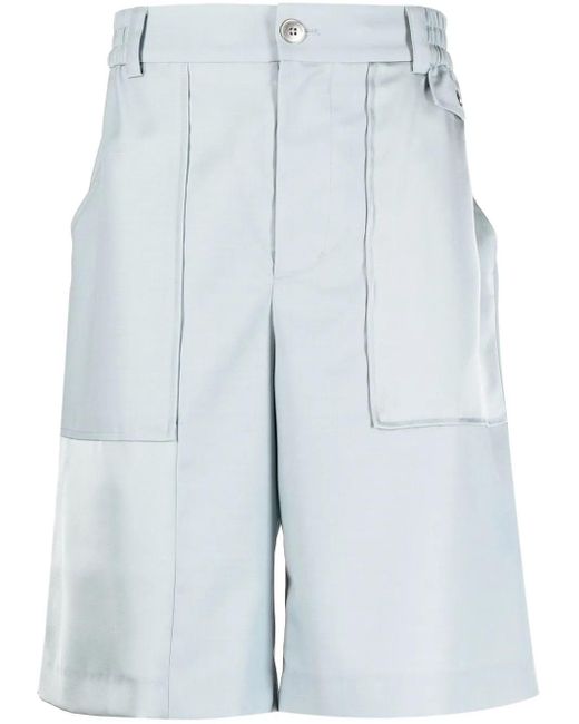 Feng Chen Wang Blue Above Knee Bermuda Shorts for men