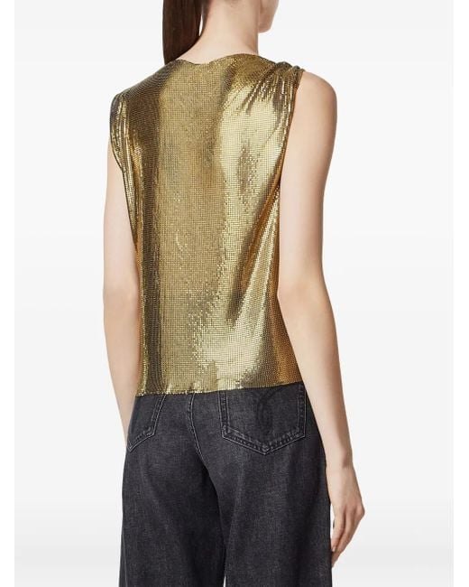 Versace Green Metal Mesh Top