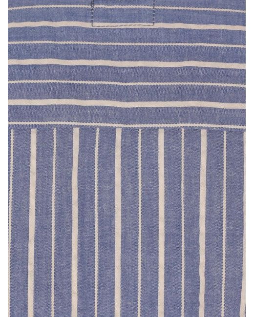 Kuro Blue Striped Piping Shirt