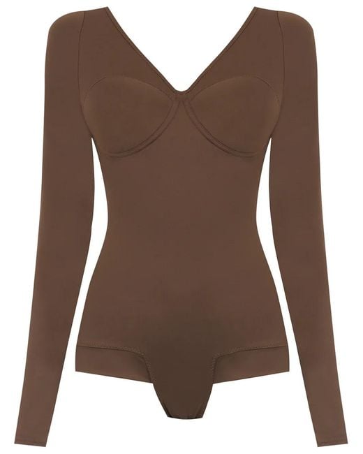 Amir Slama Brown Long Sleeved Bodysuit