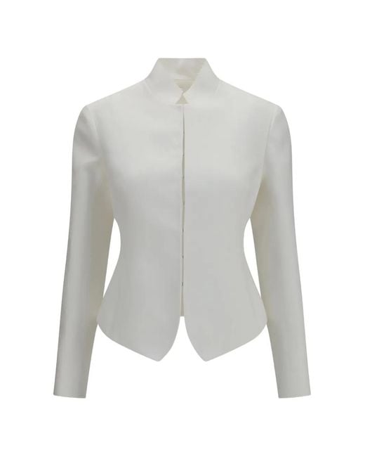 The Row White Brianda Linen Jacket