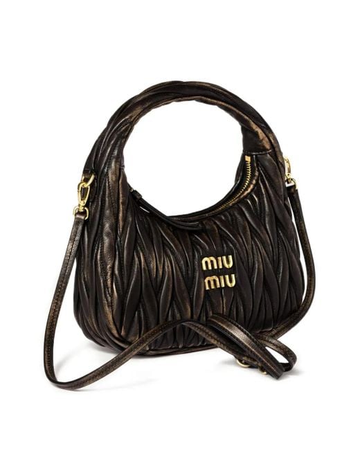Sac Porté Épaule Wander À Design Matelassé Miu Miu en coloris Black
