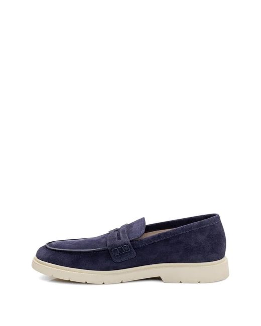 STURLINI FIRENZE Blue Round-Toe Penny Loafers for men