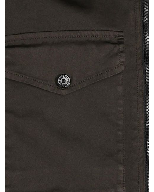 Stone Island Black Logo-Patch Zip-Up Jacket for men