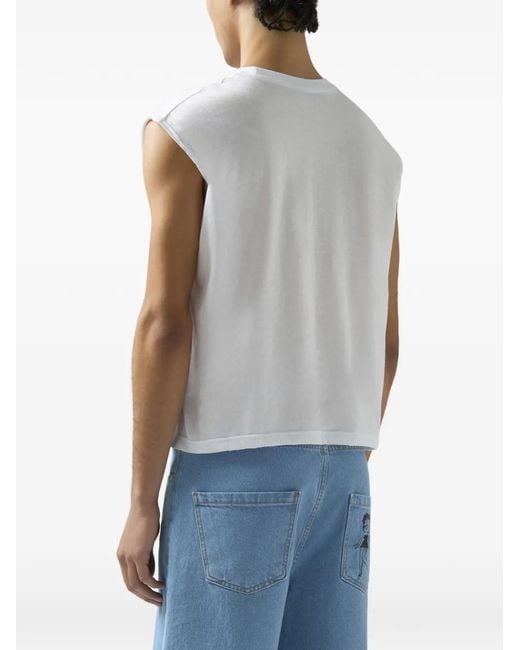 Gcds White X Betty Boop Sleeveless Cotton T-Shirt for men