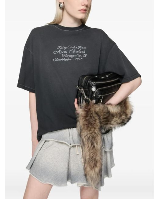 Acne プリント Tシャツ Black