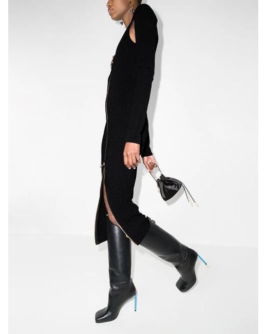 Balmain Black Schmales Kleid Mit Cut-Out