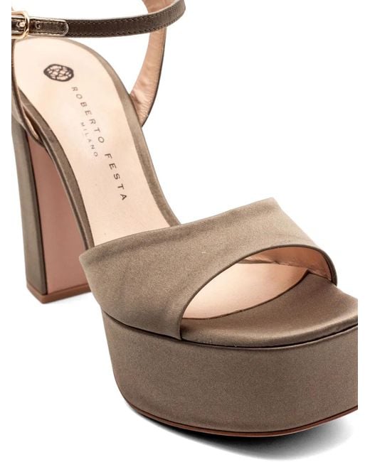 Roberto Festa White Platform Strap Sandals