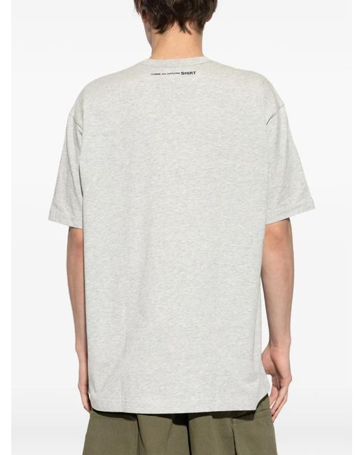 Comme des Garçons White Graphic-Print Cotton T-Shirt for men