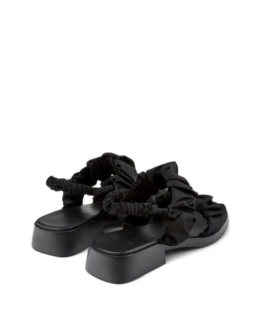 Camper White Dana Ruched Sandals