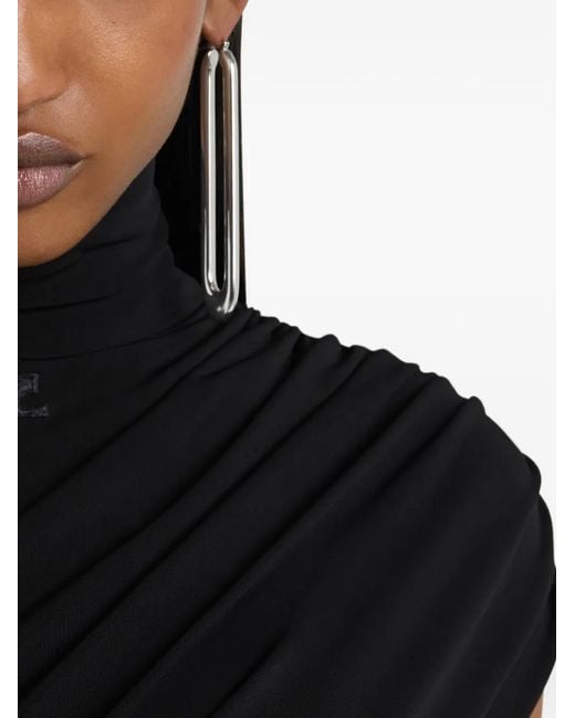 Courreges White Oval-Shape Hoop Earrings