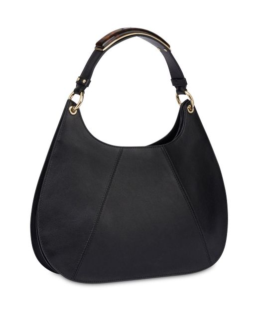 Alberta Ferretti Black Handle Gem Leather Tote Bag
