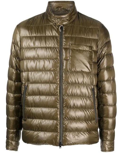 Herno Green Quilted Zip-Up Padded Jacket for men