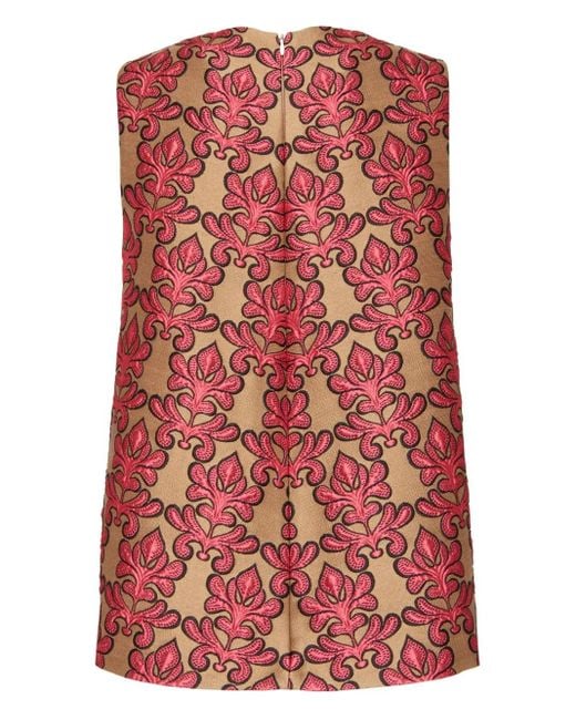 LaDoubleJ Red Jacquard Top