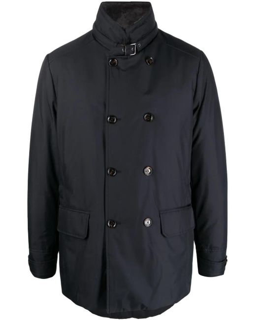 Moorer Blue Kurt-Gf Double-Breasted Padded Coat for men