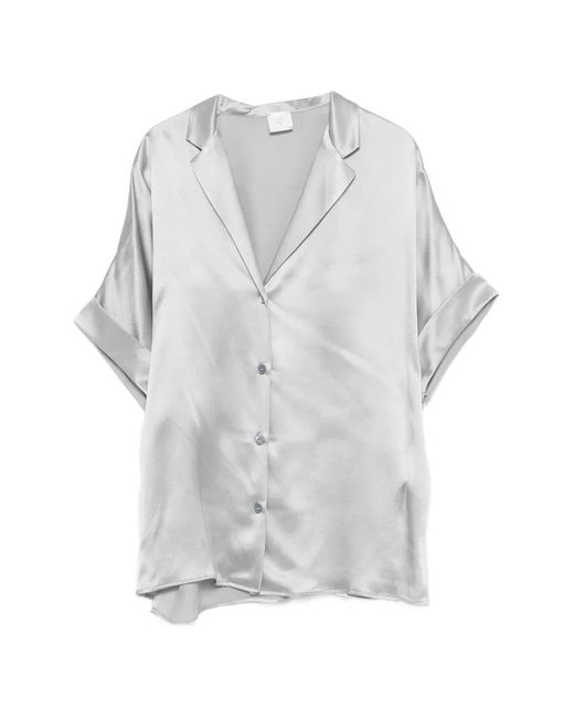 Eleventy Gray Silk Shirt