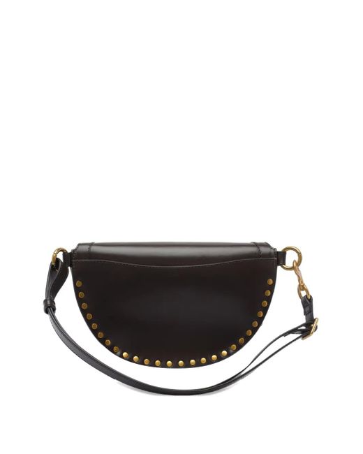 Isabel Marant Black Skano Leather Belt Bag With Studs