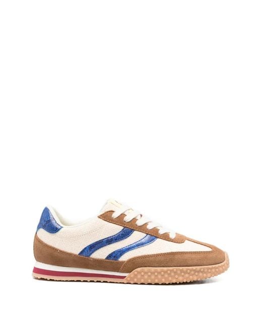 Gioseppo White Tblomkes Suede-Panelled Snakeskin-Effect Sneakers