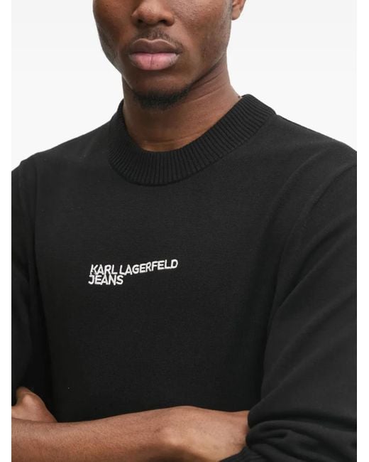 Karl Lagerfeld Pullover mit rundem Ausschnitt in Black für Herren