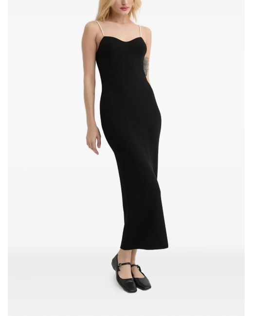 From Future Black Pearl-Strap Midi Dress
