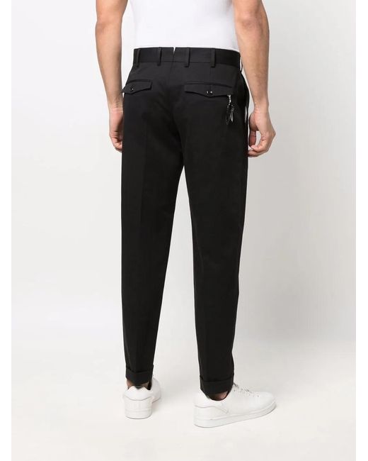 PT Torino Black Slim-Cut Chinos for men