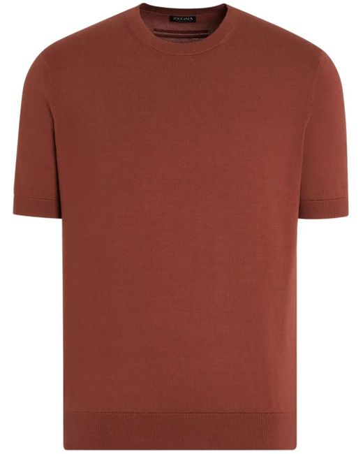 メンズ Zegna コットン Tシャツ Red